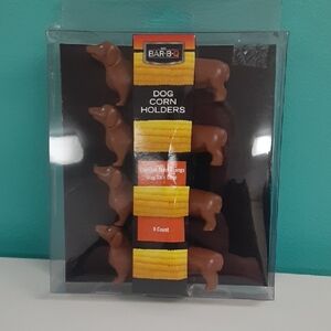 Mr. Bar -B- Q, Brown Dachshund Dog Corn Holders - 8 Pack,